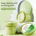 máscara de lama de argila facial anti-acne chá verde